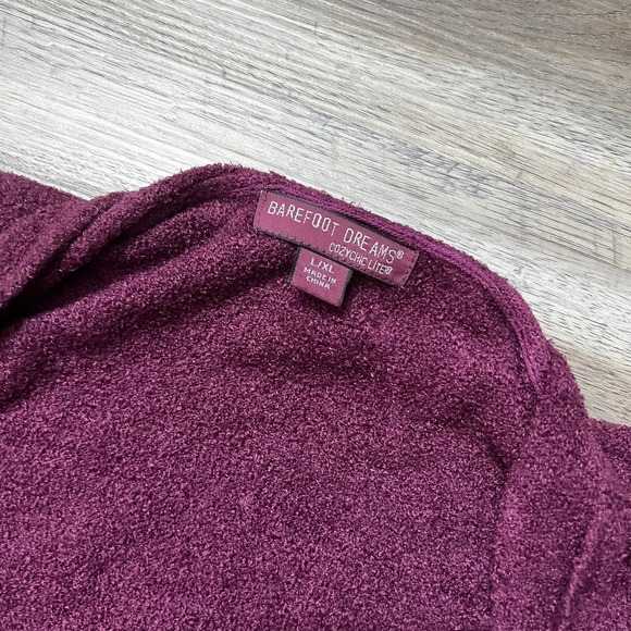 Barefoot Dreams Cozychic Island Wrap Cardigan Sweater 903 Berry Wine size L/XL - Picture 3 of 5